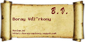 Boray Várkony névjegykártya